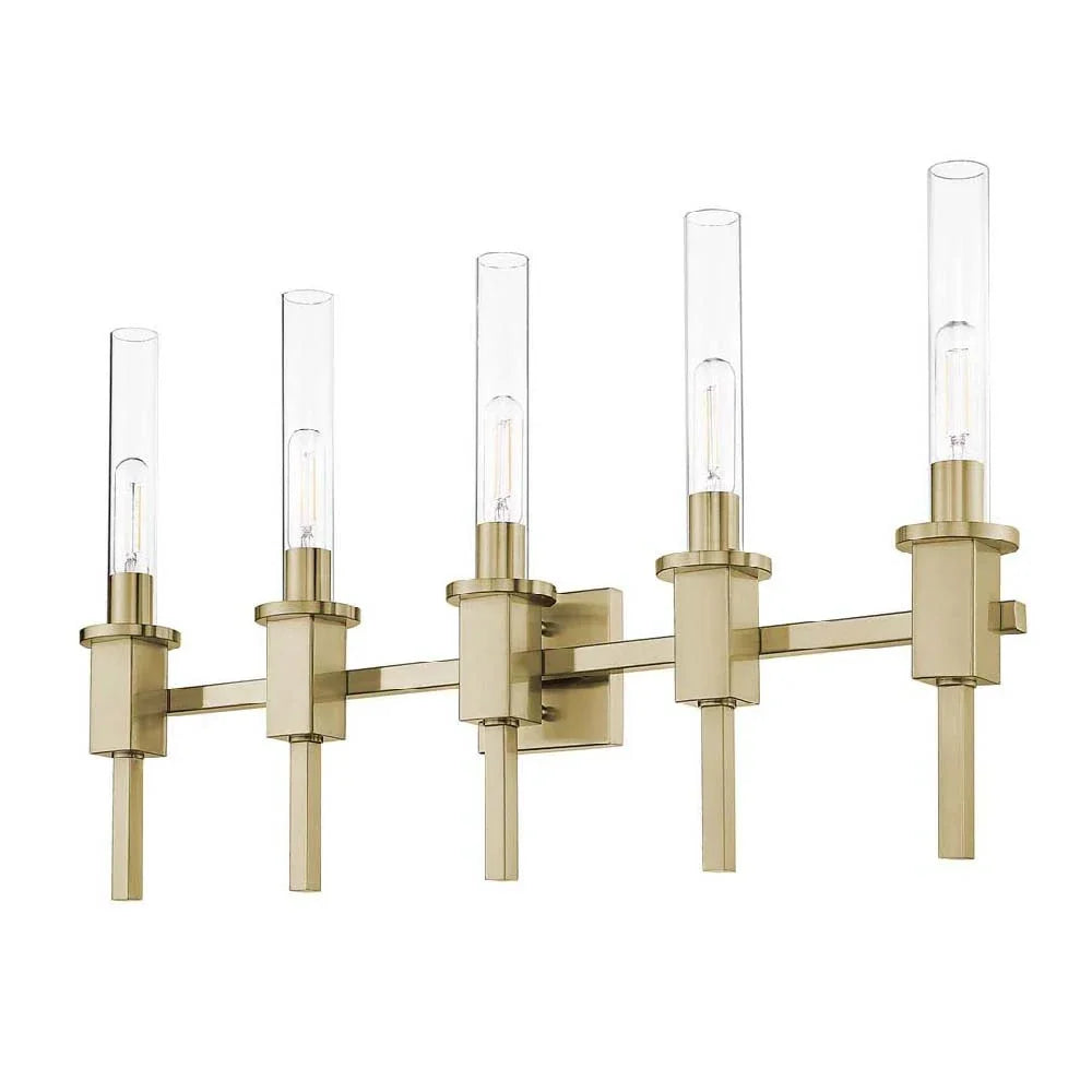  Vivio Roma 5-Light Clear Tube Glass Vanity - CG T10 8.5W LED 4K 