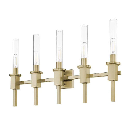  Vivio Roma 5-Light Clear Tube Glass Vanity - CG T10 8.5W LED 4K 
