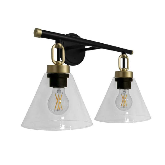 Vivio Siene 2-Light Vanity - Matte Black/Champagne Gold