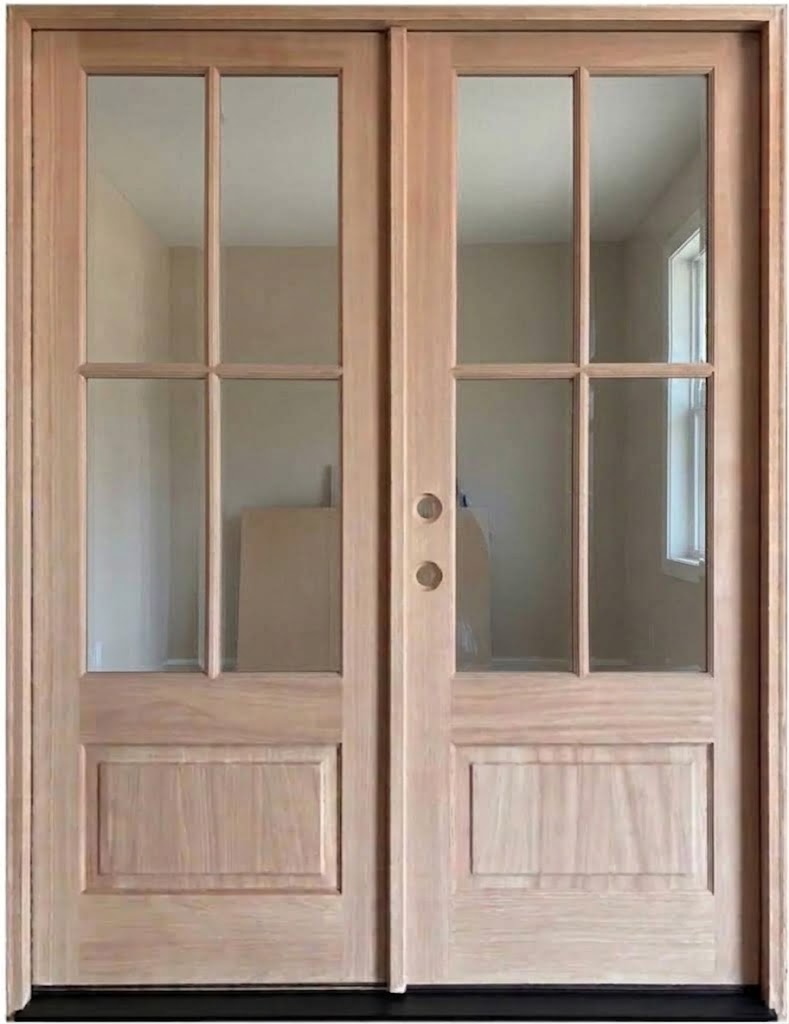 6/0x8/0 Exterior Mahogany Prehung Double Door | 4 Lite