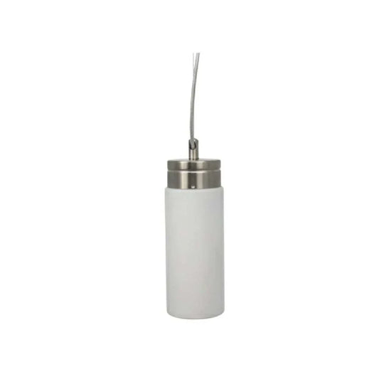 1-Light WH Cylinder Pendant  - NK Braided Silver Cord