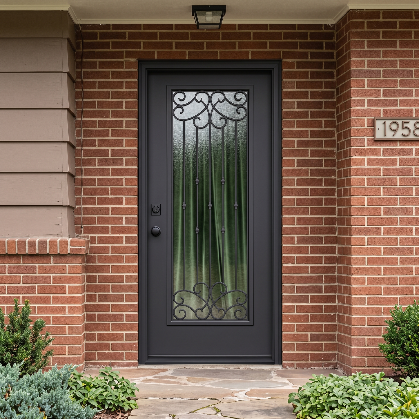 Blackburn 3/0x6/8 Single Prehung Fiberglass Door in Black