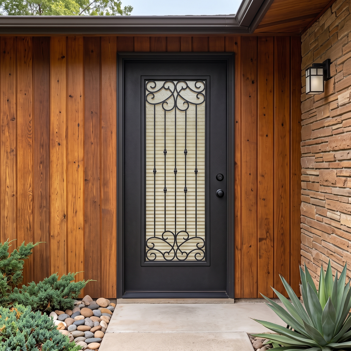 Blackburn 3/0x6/8 Single Prehung Fiberglass Door in Black
