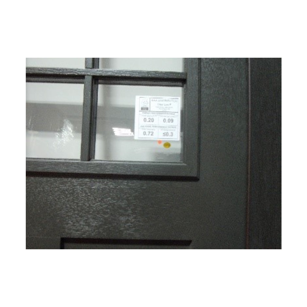 3/0x6/8 Fiberglass Door with 6 Lites and 2 panels in Black