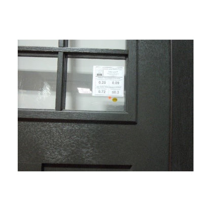 3/0x6/8 Fiberglass Door with 6 Lites and 2 panels in Black