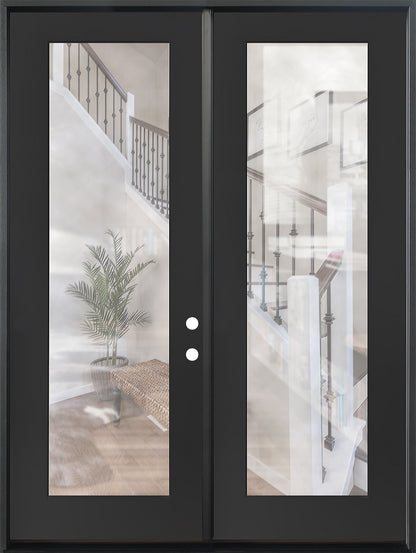 6/0x8/0 Double Prehung Fiberglass Door in Black