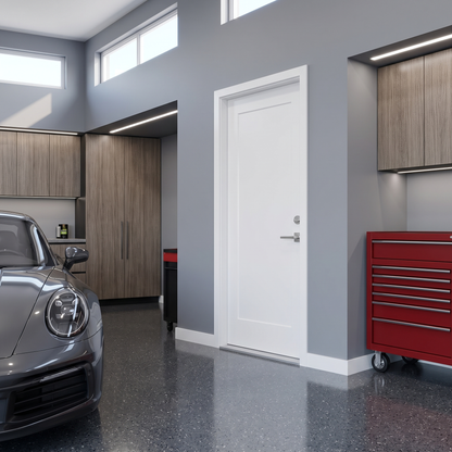 Garage to Home Fiberglass 1 Panel Shaker Fire Rated Door