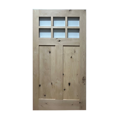 Knotty Alder 6 Lite 2 PNL Exterior Pre-Hung