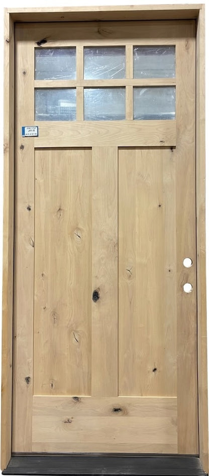 3/0x8/0 Knotty Alder Front Door with 6 Lites and 2 Panels