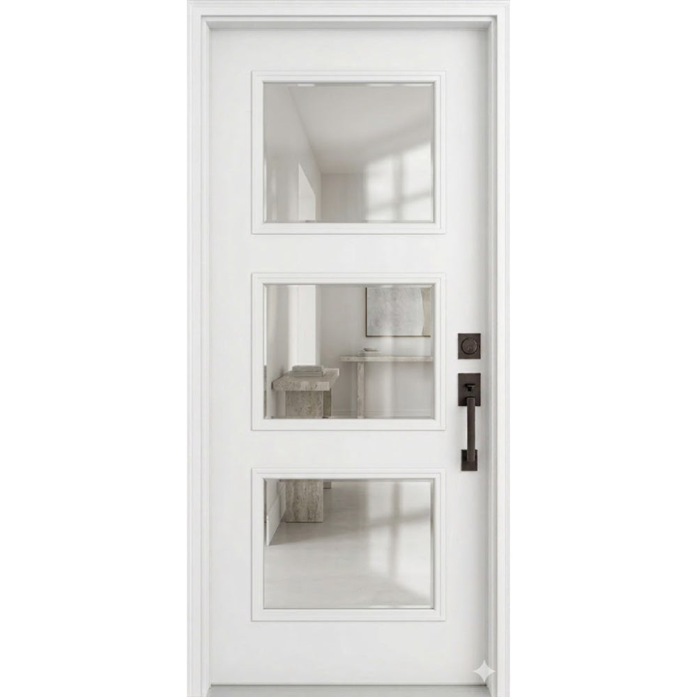 Masonite 3/0x6/8 Single Prehung 3 Lite Fiberglass Door