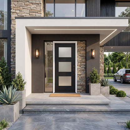 Masonite 3/0x6/8 Single Prehung 3 Lite Fiberglass Door