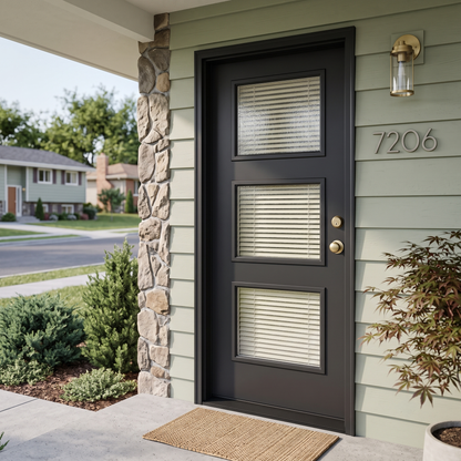 Masonite 3/0x6/8 Single Prehung 3 Lite Fiberglass Door