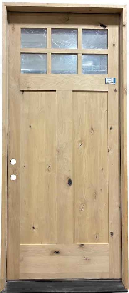 3/0x8/0 Knotty Alder Front Door with 6 Lites and 2 Panels