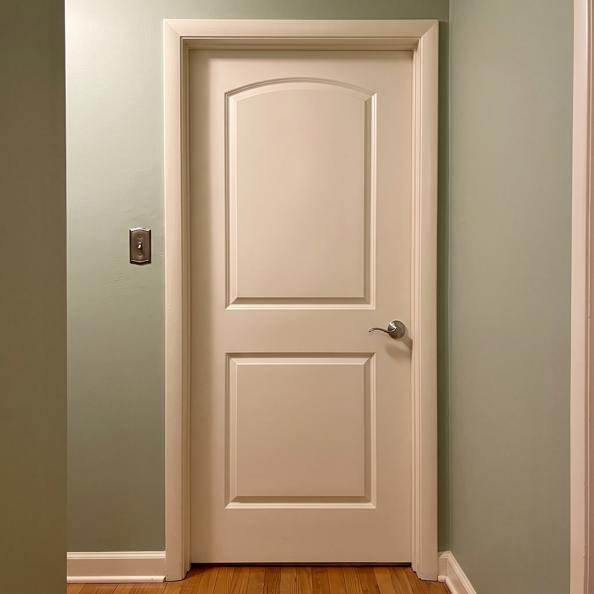 Raised 2-Panel Hollow Core Primed MDF Prehung Interior Door