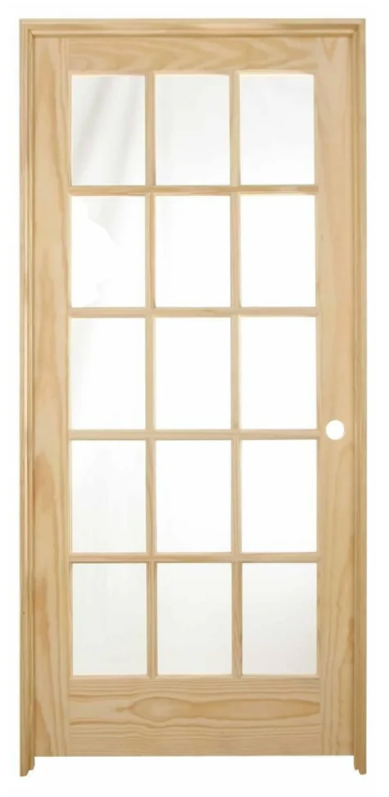 36 in x 80 in 15 Lite Pine Prehung Interior Door