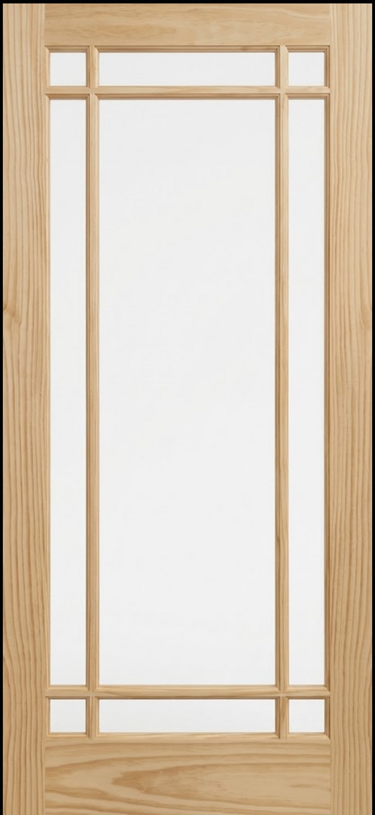 36 in x 80 in Prairie 9 Lite Pine Interior Door Slab