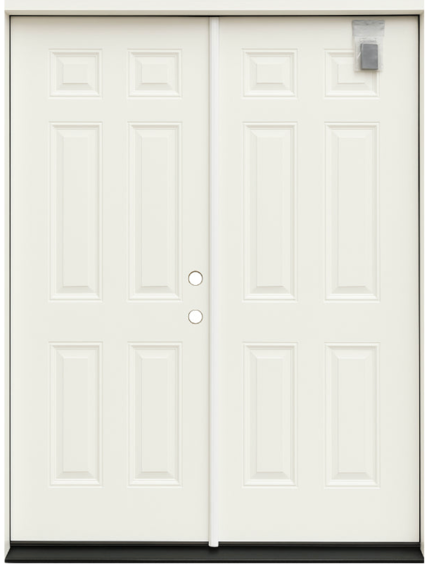 6/0x6/8 6 Panel Steel Prehung Double Door