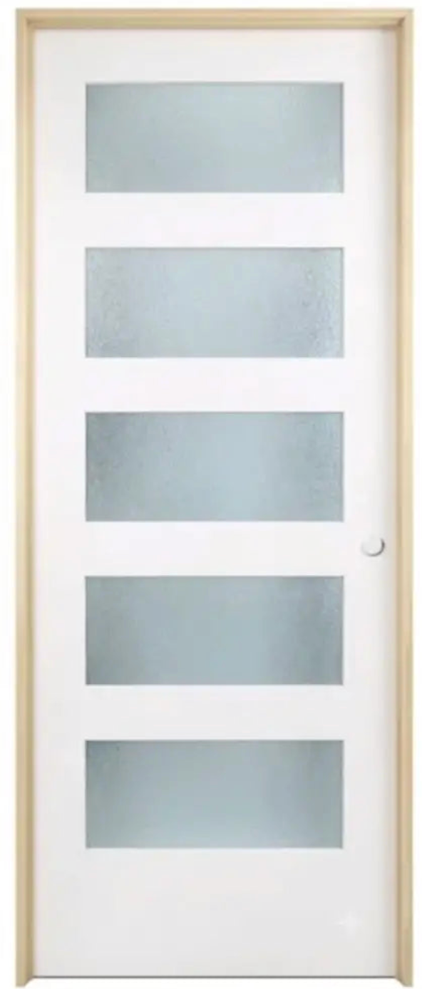 36 in x 80 in 5 Lite Frosted Glass Interior Door