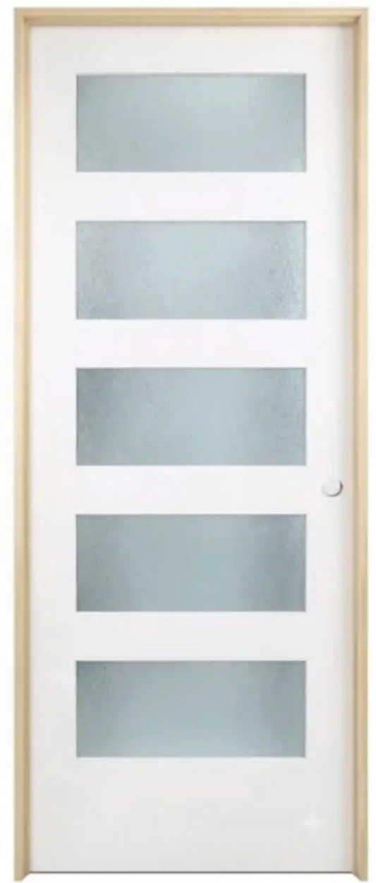 36 in x 80 in 5 Lite Frosted Glass Interior Door