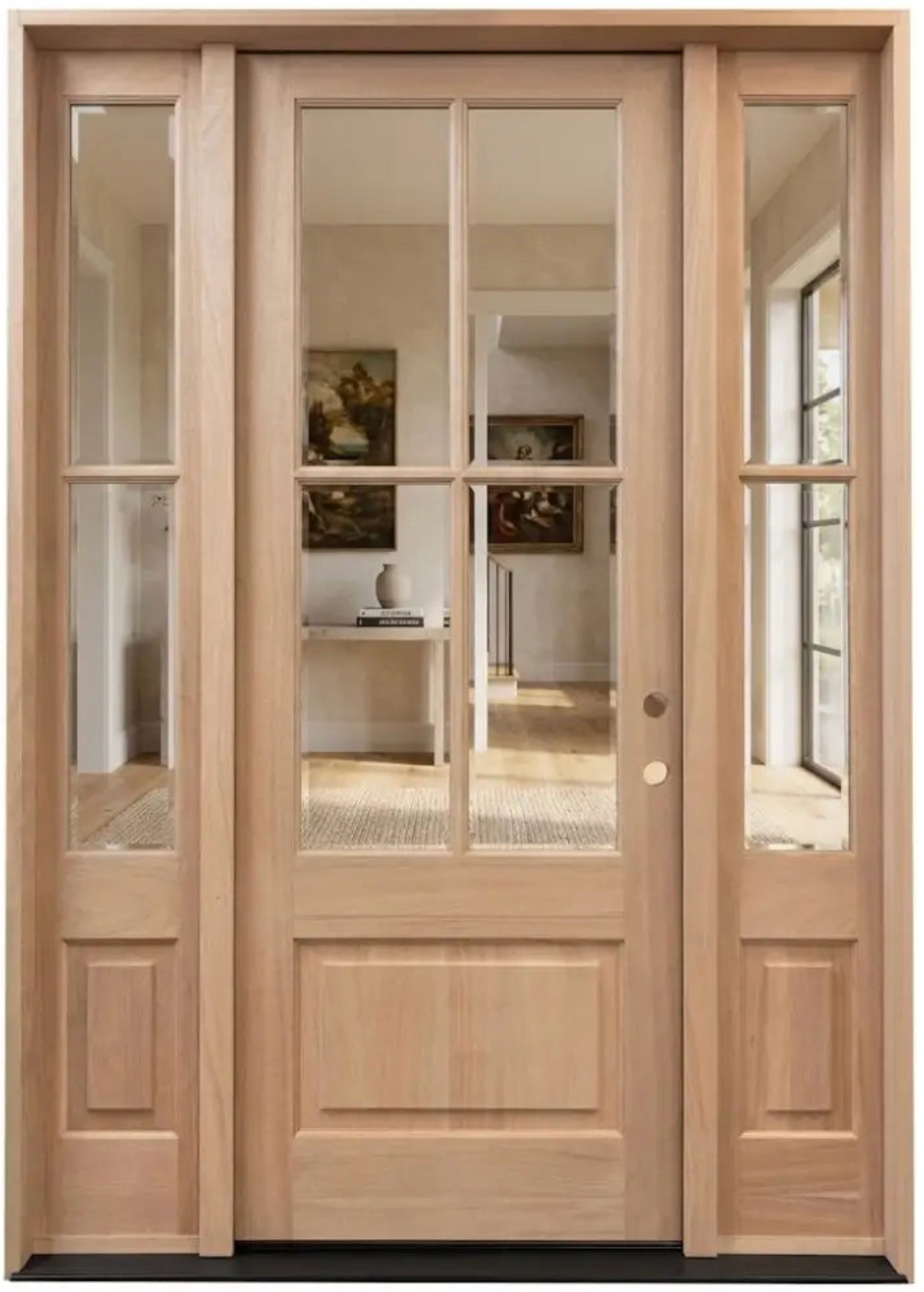 5/9x8/0 Mahogany 4 Lite Prehung Exterior Door with Sidelites