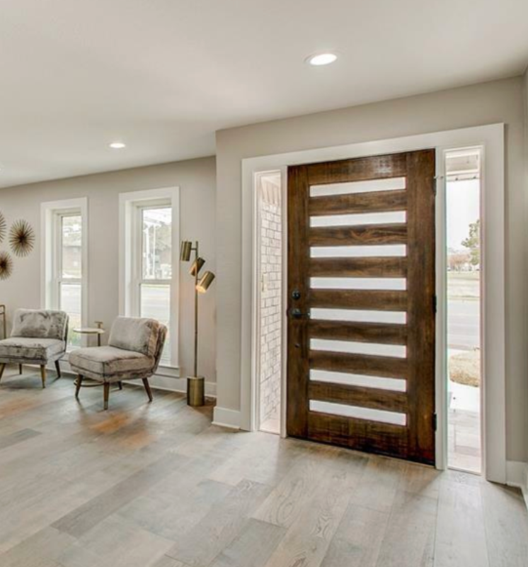 3/0x6/8 Mahogany Prehung Front Door With 8 Lites