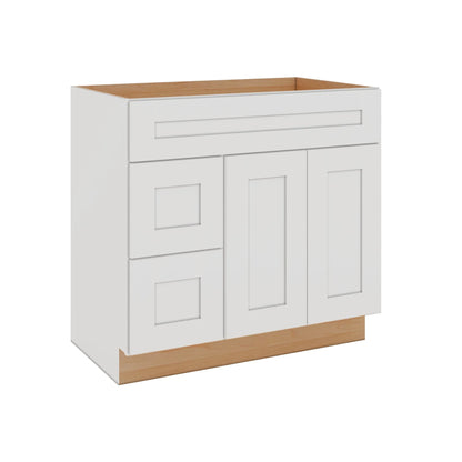 Modernform Cabinet White Shaker 36" W X 34 1/2" H X 21" D Combo Cabinet w/2 Drawers