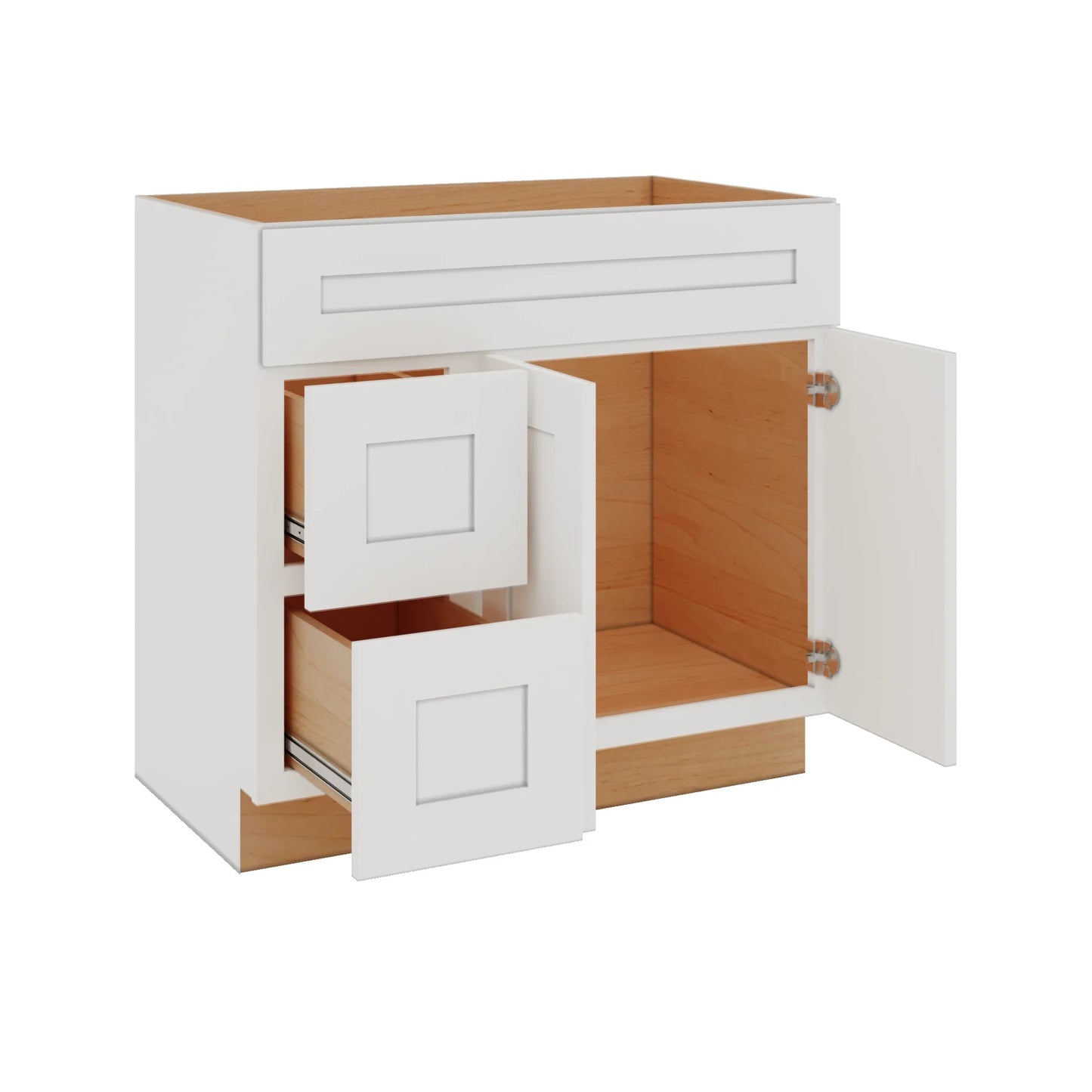 Modernform Cabinet White Shaker 36" W X 34 1/2" H X 21" D Combo Cabinet w/2 Drawers