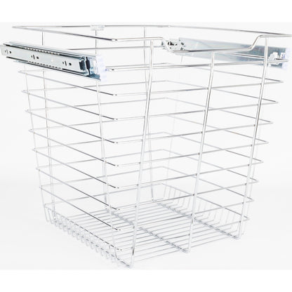 Chrome Closet Pullout Basket with Slides 16"D x 17"W x 17"H
