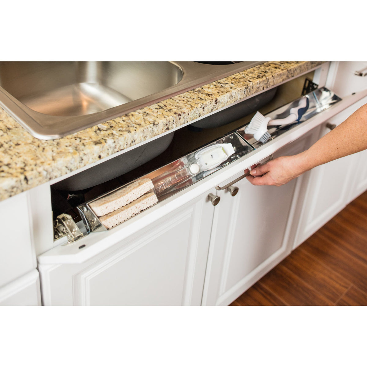 11-11/16" Stainless Steel Tip-Out Tray Kit for Sink Front