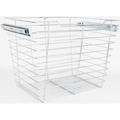 Chrome Closet Pullout Basket with Slides 14"D x 17"W x 17"H