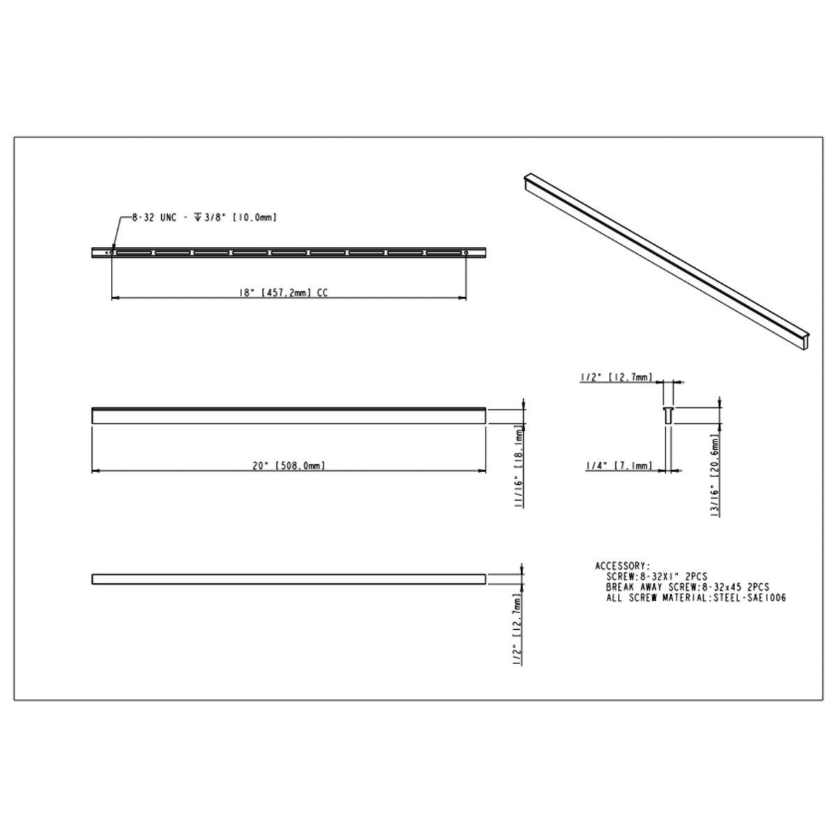 Brewer 457 mm Center-to-Center Pinch Pull
