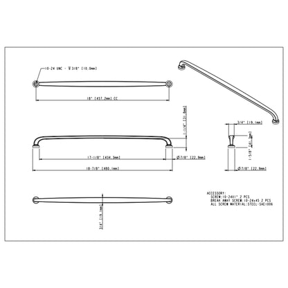 Weser 18" Center-to-Center Appliance Pull