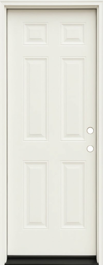 2/8x6/8 Single 6 Panel Steel Prehung Front Door