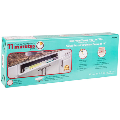 14-13/16" Slim Depth Plastic Tip-Out Tray Kit for Sink Front