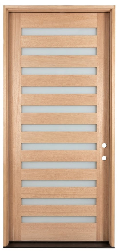 3/6x8/0 Mahogany Front Door with 11 Frosted Lites
