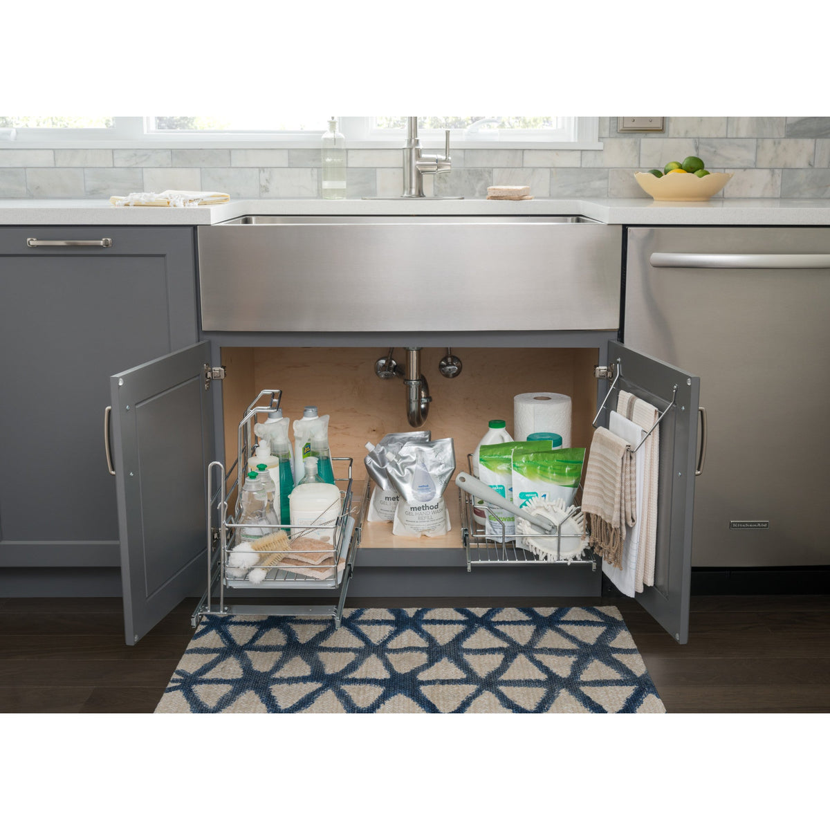 Door Mount 3-Tier Dishcloth Rack