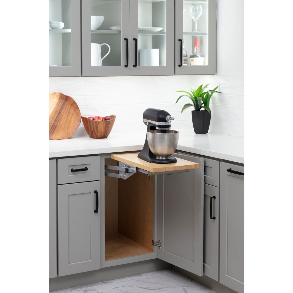 Appliance Lift with Shelf for 18" Opening, Soft-Close