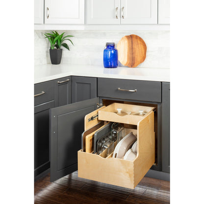 21" Wood Double Drawer Cookware Rollout