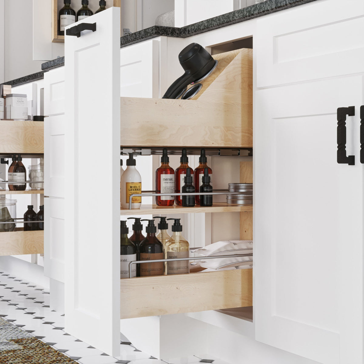 8" "No Wiggle" Soft-close Vanity Cabinet Pullout