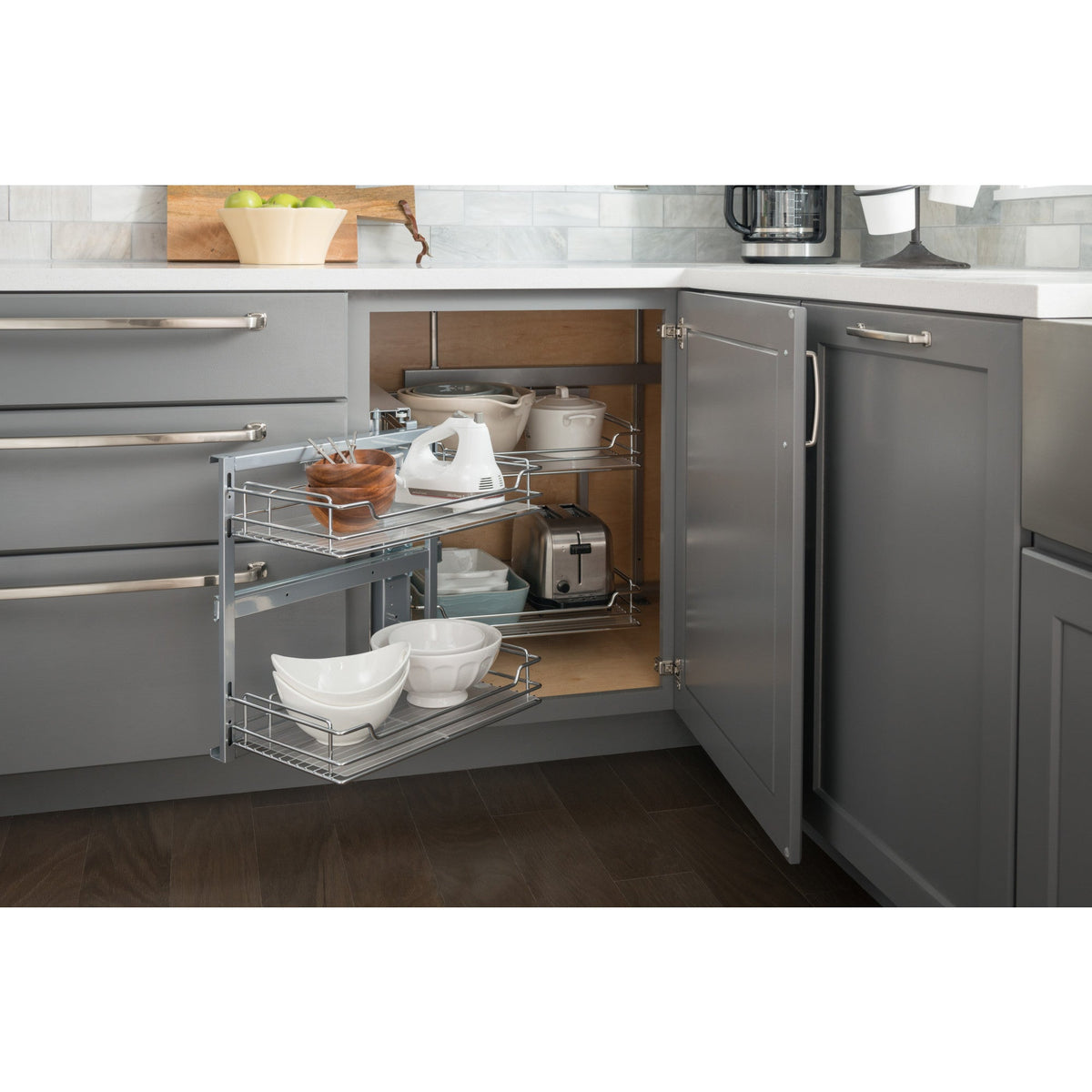 Blind Corner Soft-close Sliding Door Organizer