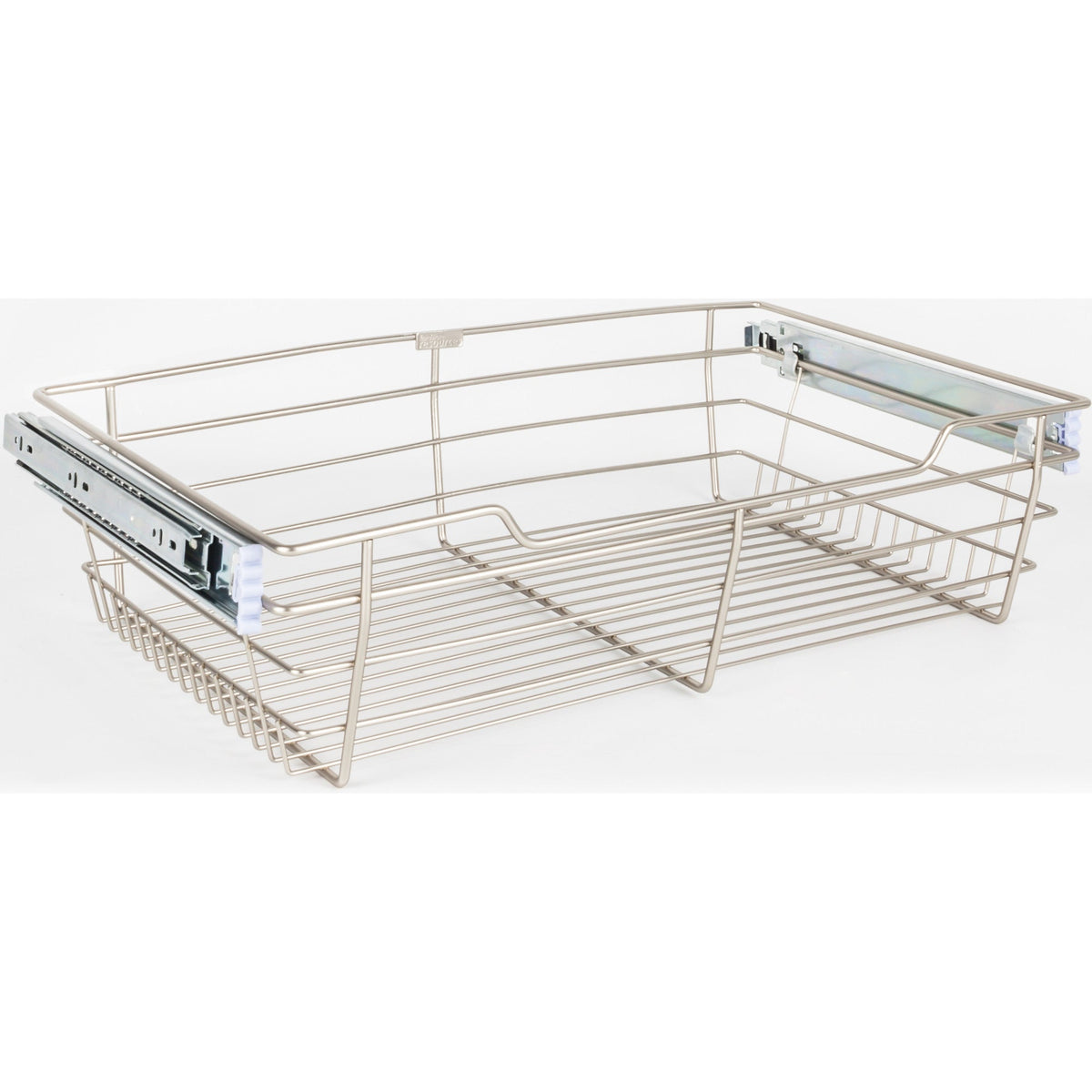 Satin Nickel Closet Pullout Basket with Slides 16"D x 23"W x 6"H