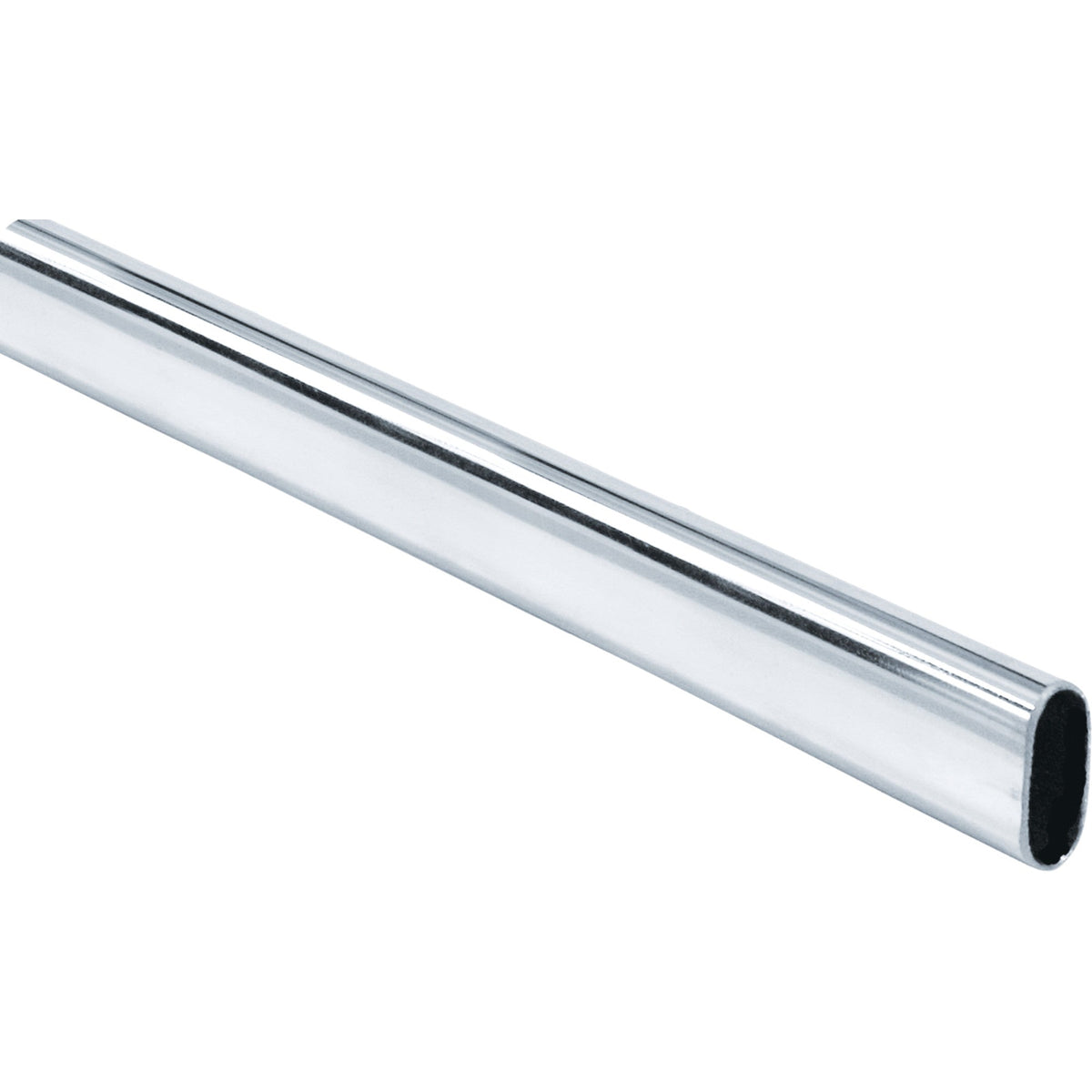 80 Chrome 19/32"x1-3/16"x12' Oval Steel Closet Rods