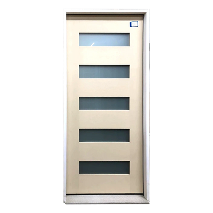3/0x6/8 Single Textured Prehung Fiberglass Door with 5 Lites