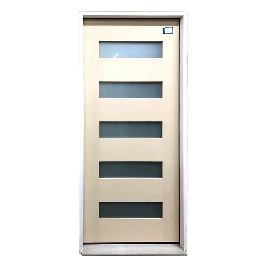3/0x6/8 Single Textured Prehung Fiberglass Door with 5 Lites