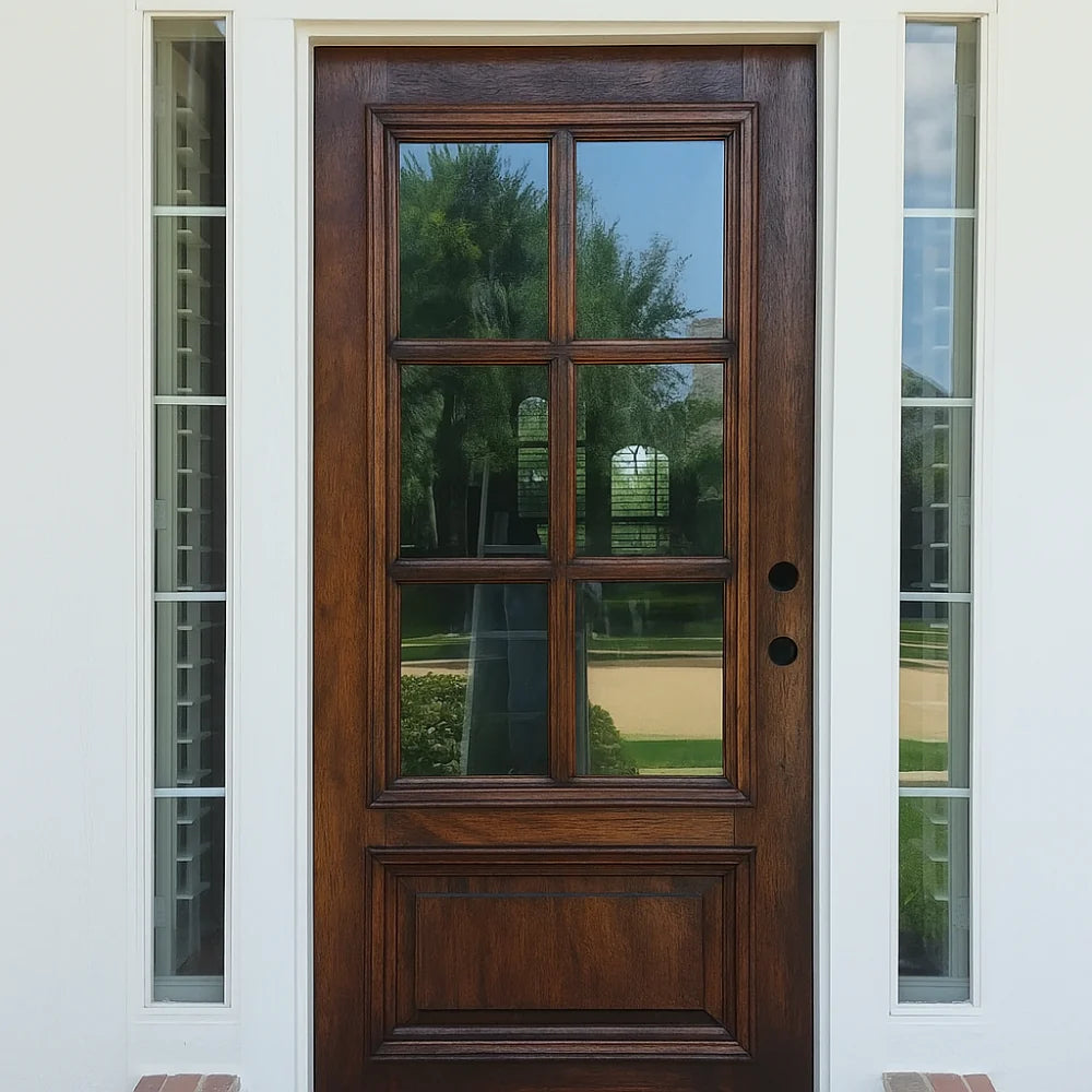 3/0x6/8 or 36x 80" Mahogany Prehung Front Door With 6 Lites