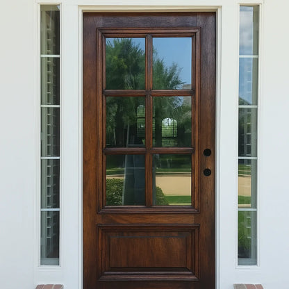3/0x6/8 or 36x 80" Mahogany Prehung Front Door With 6 Lites
