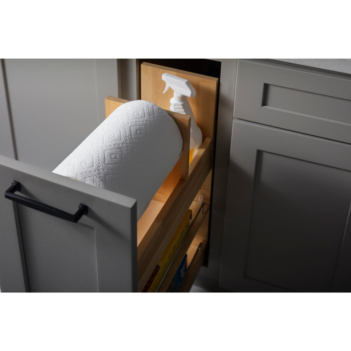 8" "No Wiggle" Soft-close Paper Towel Base Pullout