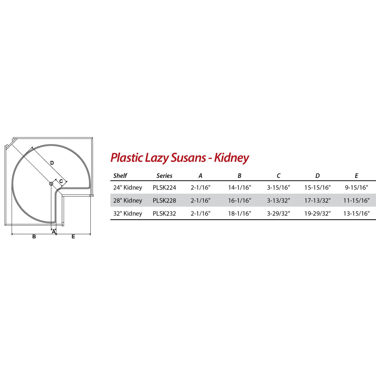 28" Kidney Two-Shelf Plastic Lazy Susan Set