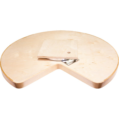 28" Kidney Wood Lazy Susan Shelf with Swivel