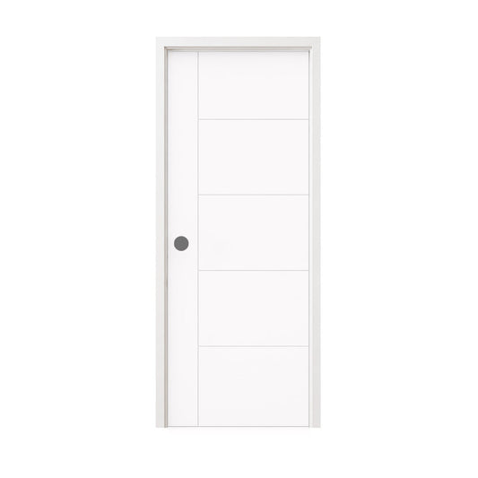 30 in. x 80 in. Berkley Hollow Core Primed White MDF Prehung Interior Door
